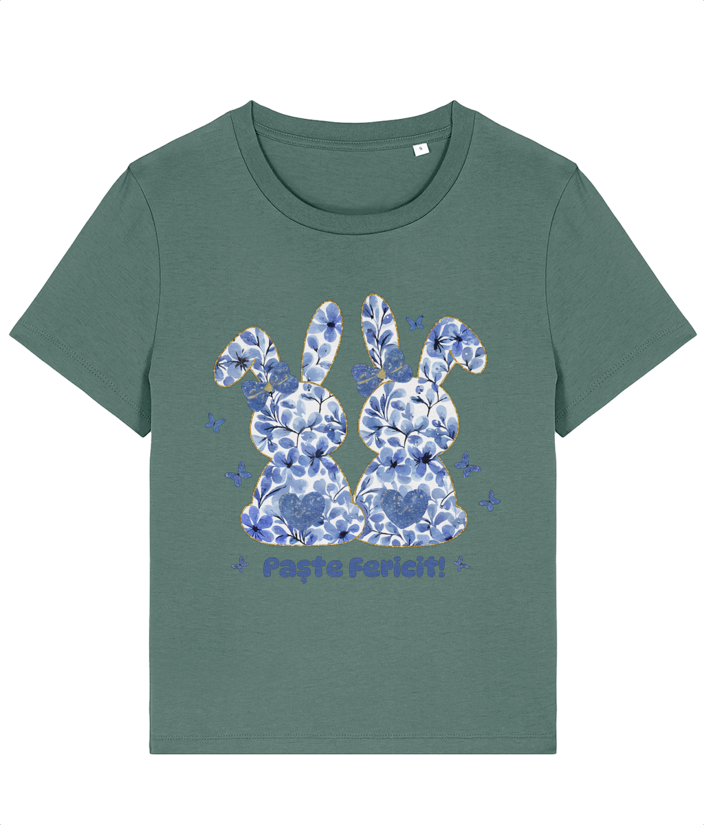 Tricou damă „Paște fericit” cu iepurași - imagine 5