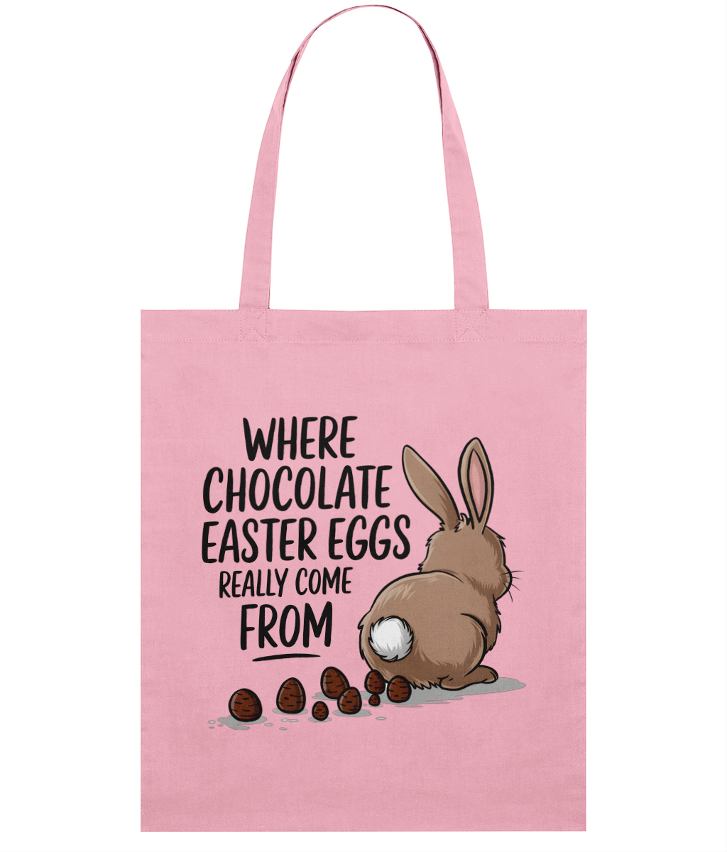 Sacoșă din bumbac „Where chocolate Easter Eggs really come from” - imagine 6