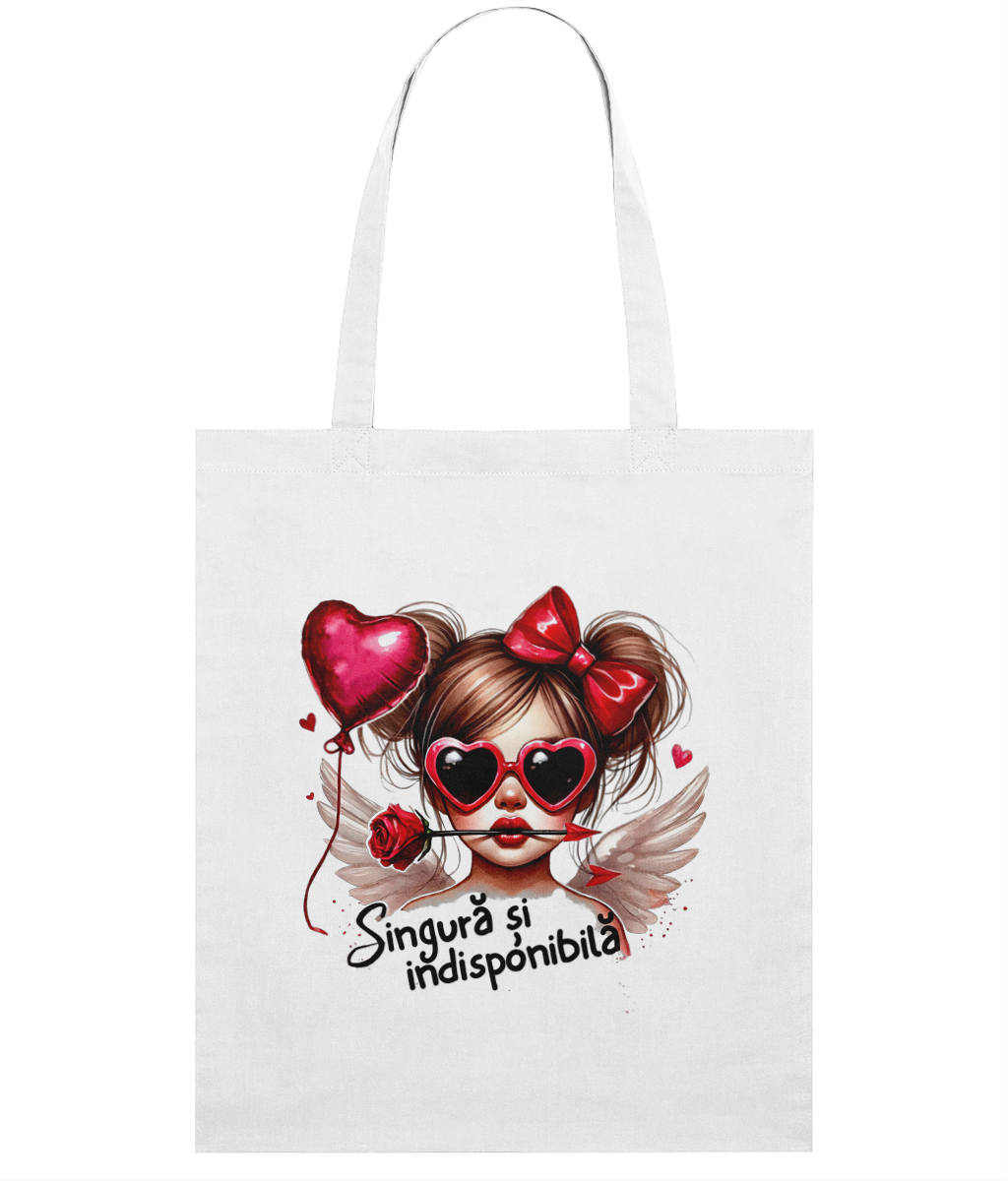 Sacoșă din bumbac „Singură și Indisponibilă” - imagine 2