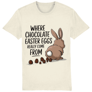 Tricou bărbați „Where chocolate Easter Eggs really come from”