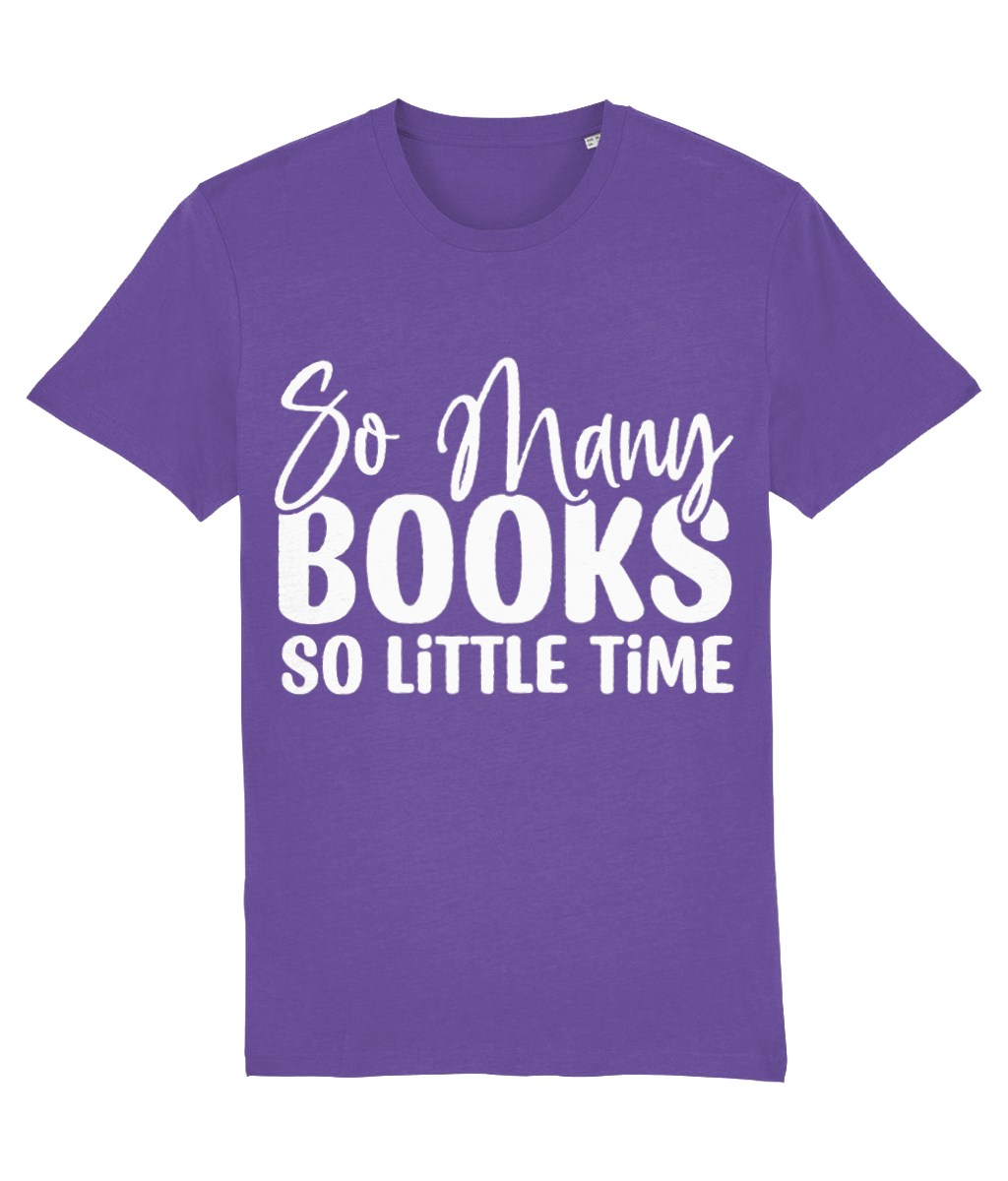 Tricou barbati cadou personalizat pentru iubitorii de carti si lectura So many books so little time