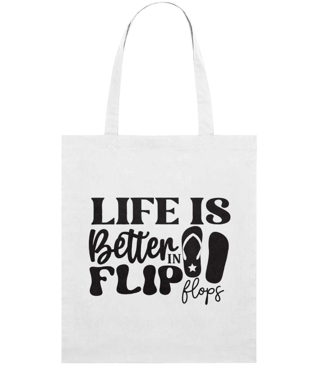 Sacoșă din bumbac „Life is better in flip flops” - imagine 2