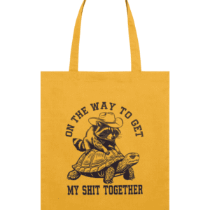 Sacoșă din bumbac „On the way to get my shit together”
