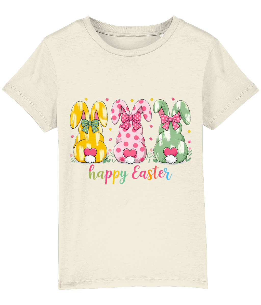 Tricou copii Happy Easter 3 little rabbits cadou personalizat amuzant de Paste iepuras