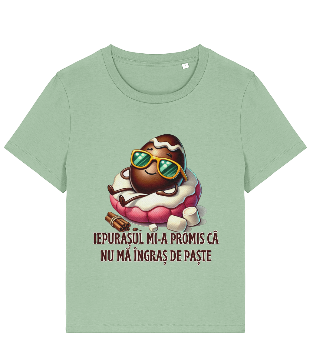Tricou damă „Iepurașul mi-a promis că nu mă îngraș de Paște” - imagine 2