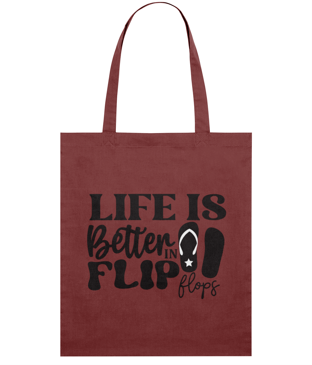 Sacoșă din bumbac „Life is better in flip flops” - imagine 6
