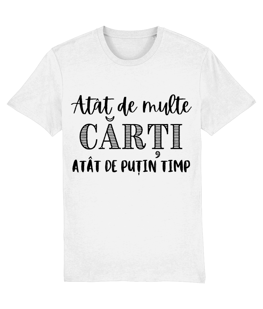 Tricou barbati cadou personalizat pentru iubitorii de carti si lectura Atat de multe carti atat de putin timp