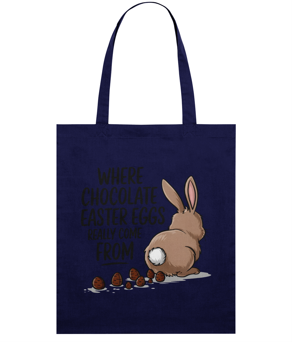 Sacoșă din bumbac „Where chocolate Easter Eggs really come from” - imagine 5