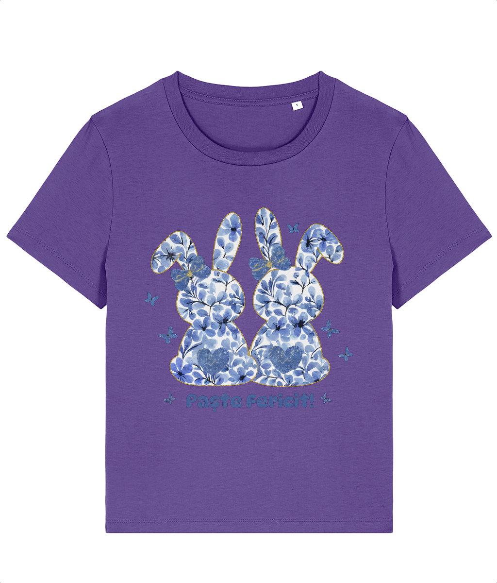 Tricou damă „Paște fericit” cu iepurași - imagine 3