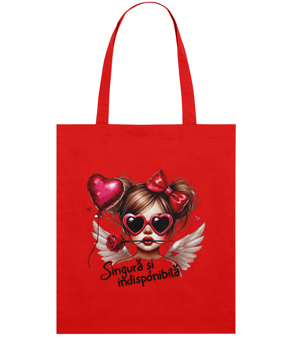 Sacoșă din bumbac „Singură și Indisponibilă” - imagine 4