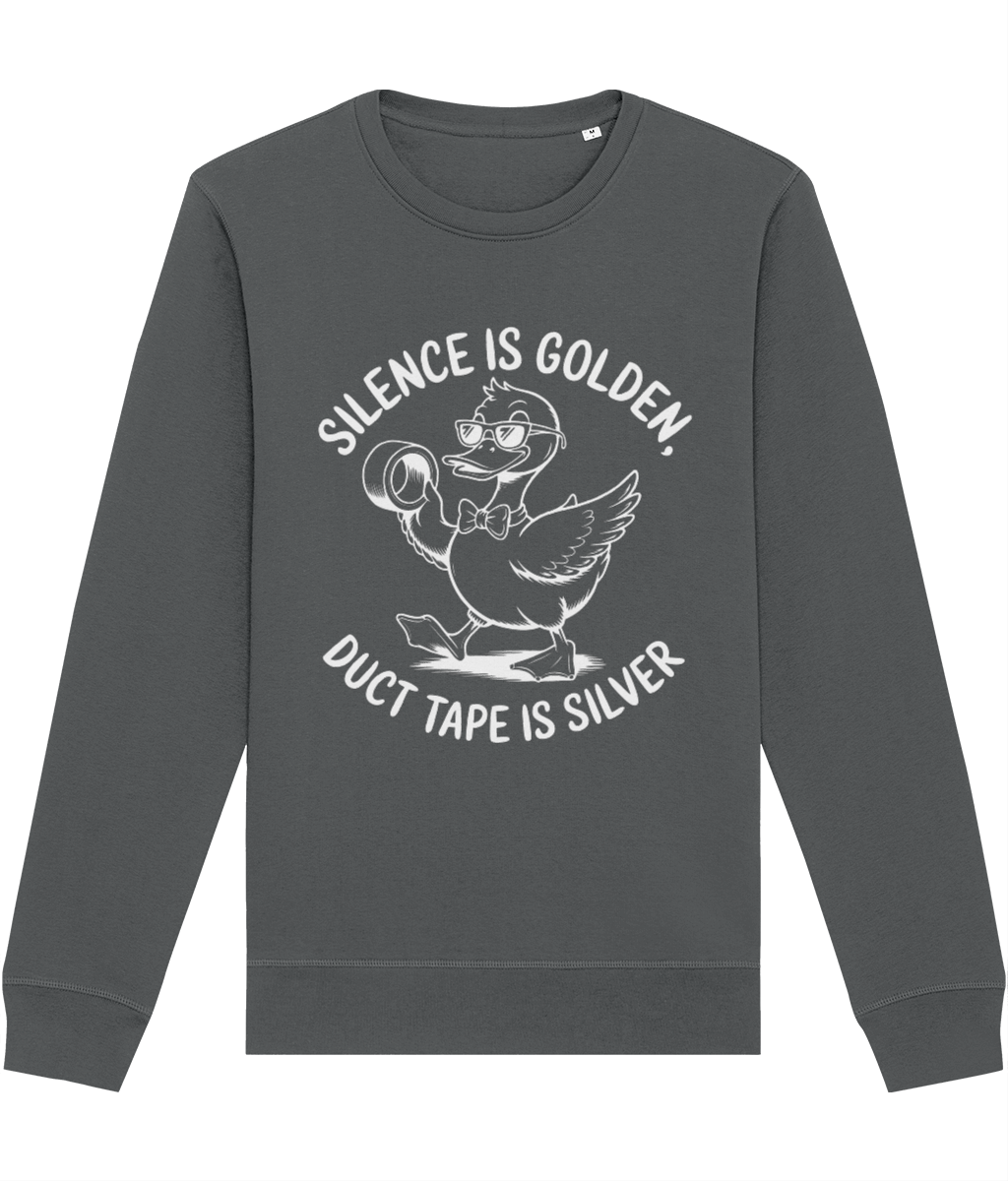Bluza femei barbati cadou amuzant personalizat pentru iubitorii de umor si sarcasm Silence is golden duct tape is silver
