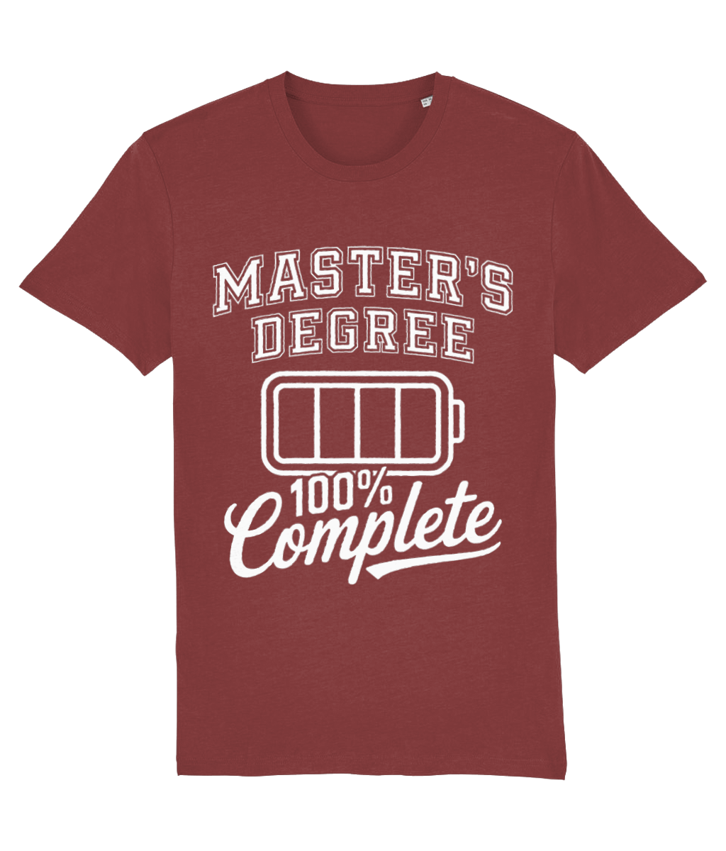 Tricou personalizat cadou amuzant pentru absolventii de master Master degree 100% complete