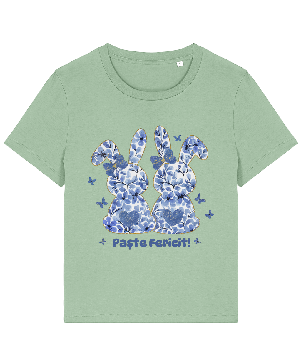 Tricou damă „Paște fericit” cu iepurași - imagine 2