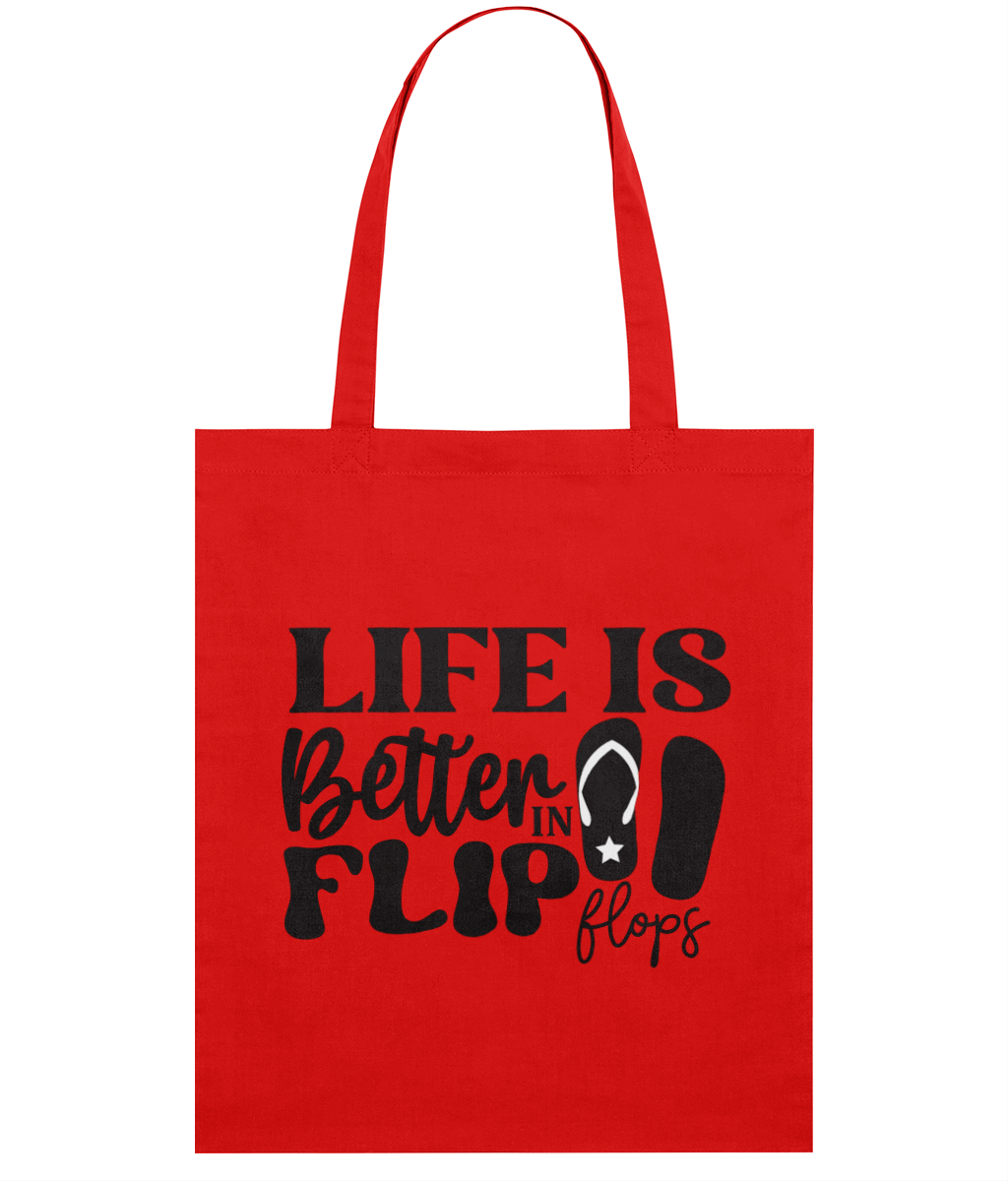 Sacoșă din bumbac „Life is better in flip flops” - imagine 4