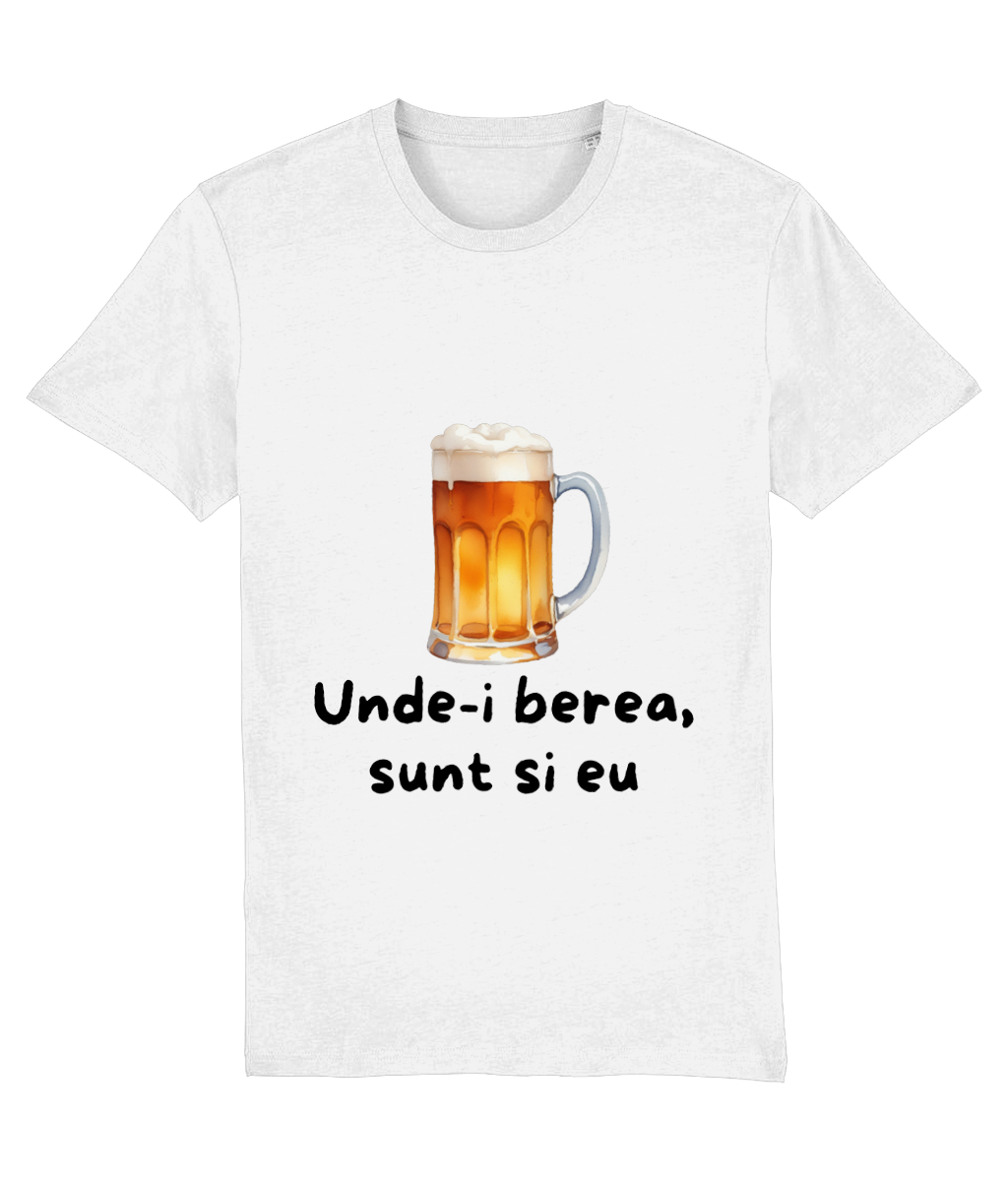 Tricou personalizatat pentru barbati iubitori de bere Unde-i berea hop sunt si eu
