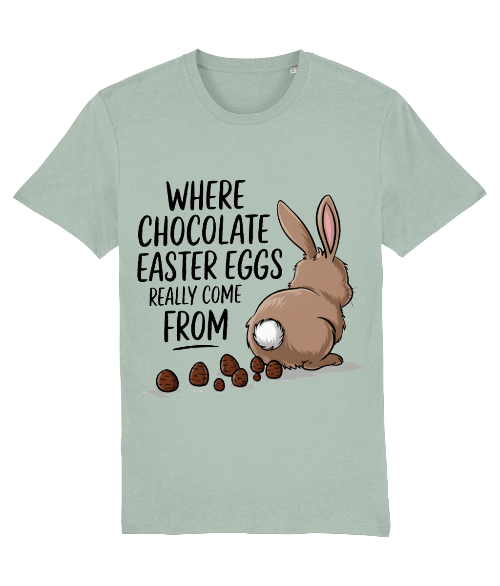 Tricou bărbați „Where chocolate Easter Eggs really come from” - imagine 2