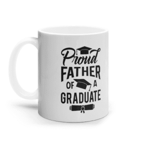 Cană ceramică albă „Proud father of a graduate”