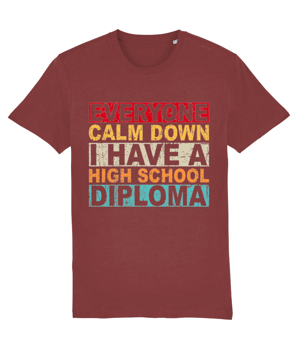 Tricou „Everyone calm down, I have a high school diploma” - imagine 9