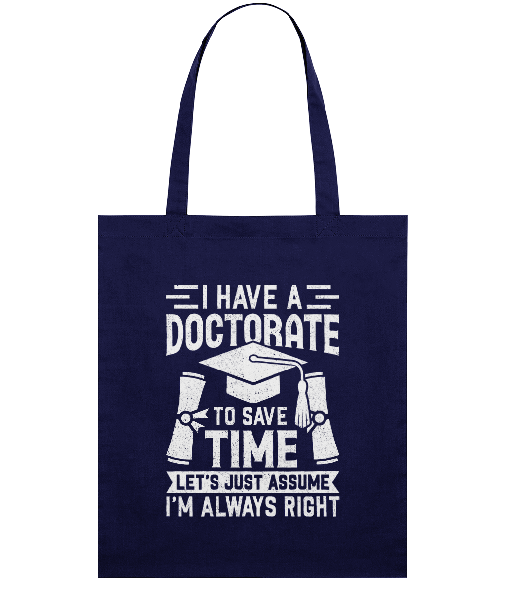 Sacosa din bumbac cadou personalizat amuzant pentru absolventi de doctorat femei barbati