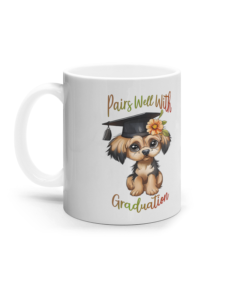 Cana ceramica personalizata cadou amuzant pentru absolventi de gimnaziu liceu facultate master doctorat iubitori de caini si catei fete baieti