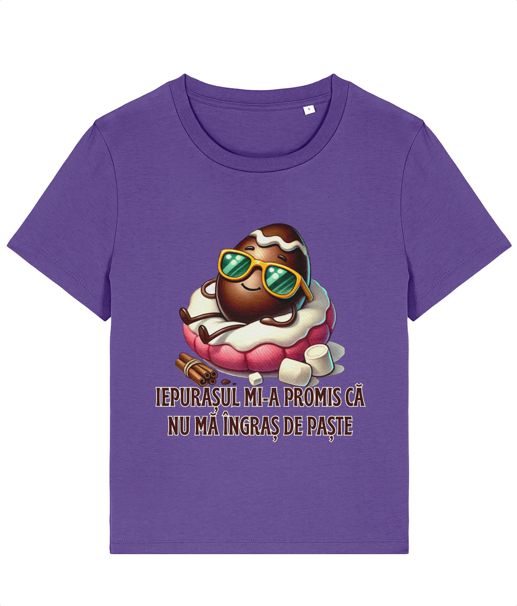 Tricou damă „Iepurașul mi-a promis că nu mă îngraș de Paște” - imagine 4