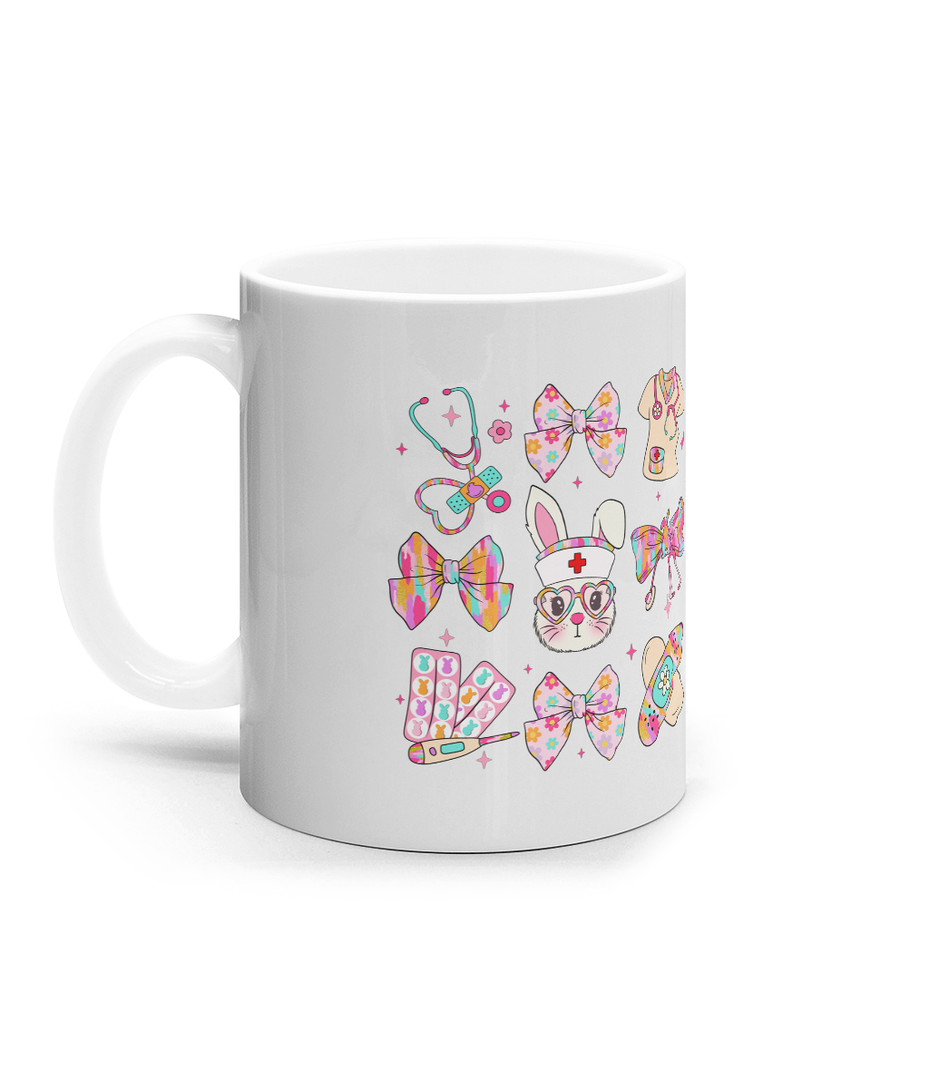 Cana ceramica alba de Paste pentru asistente cadou personalizat amuzant