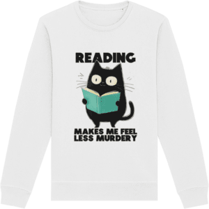 Bluză unisex „Reading makes me feel less murdery”