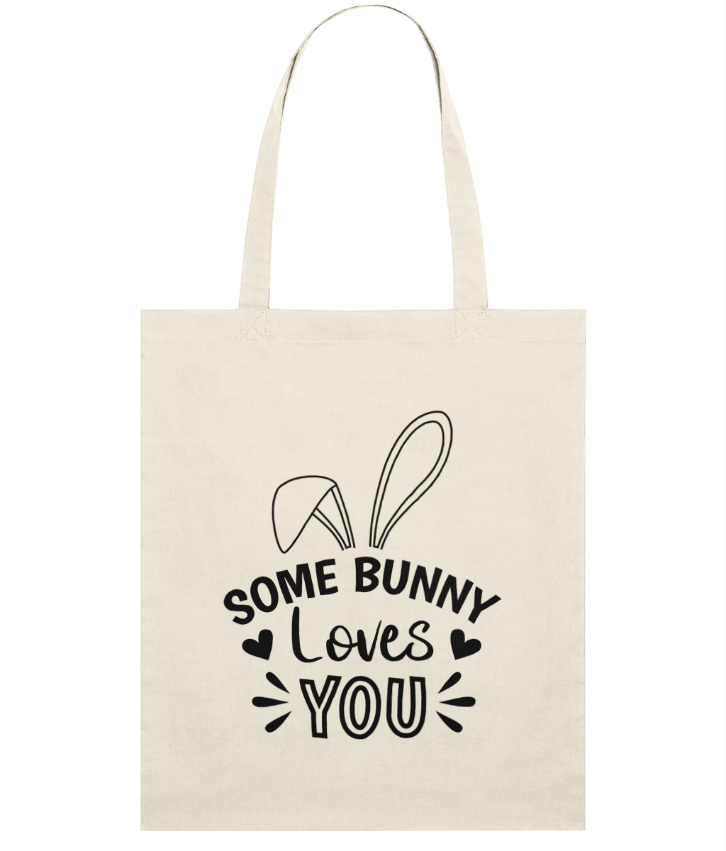 Sacosa din bumbac Somebunny loves you cadou amuzant personalizat de Paste
