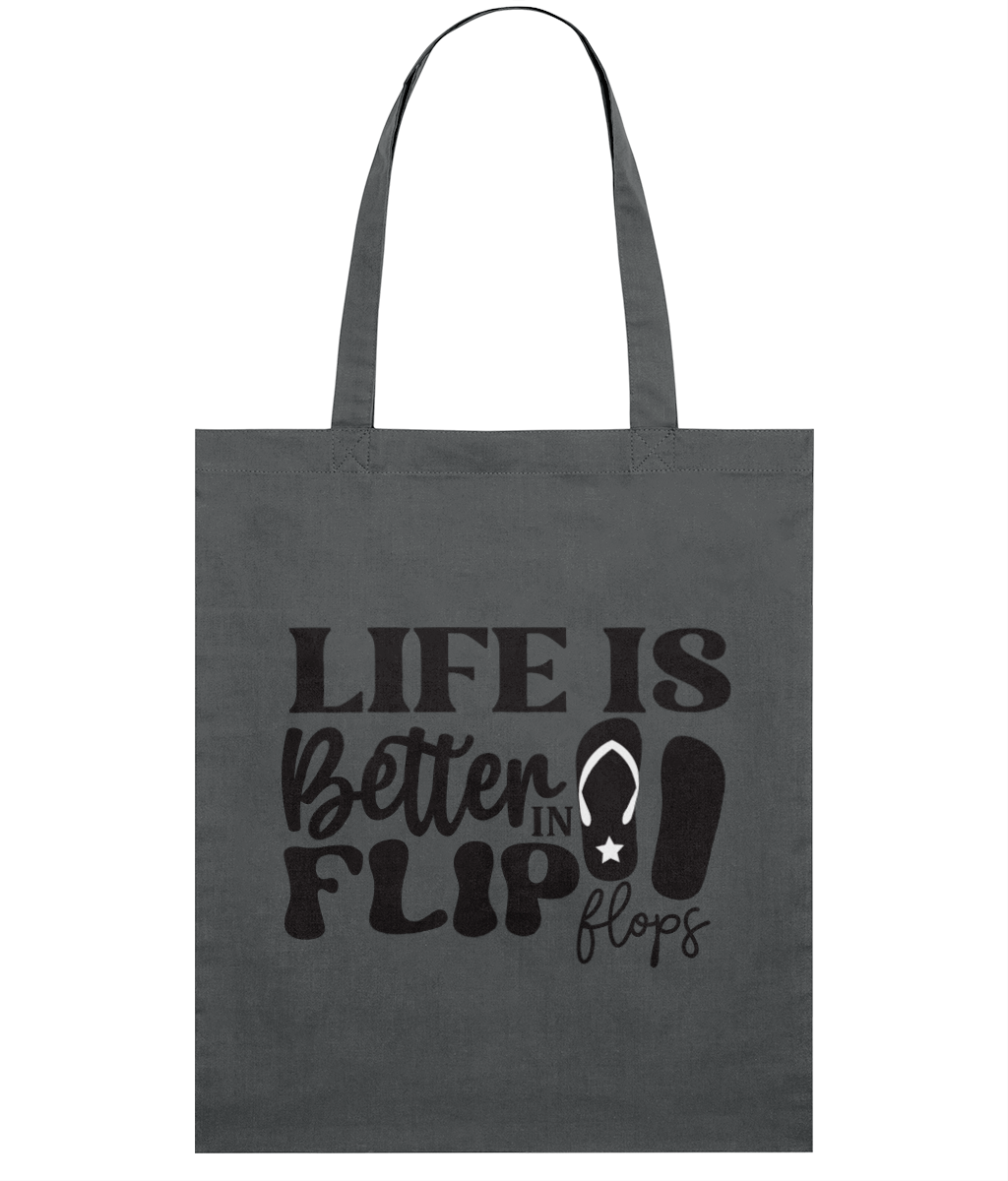 Sacoșă din bumbac „Life is better in flip flops” - imagine 7