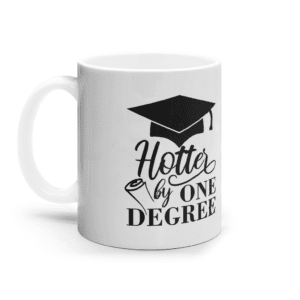 Cană ceramică albă „Hotter by one degree”