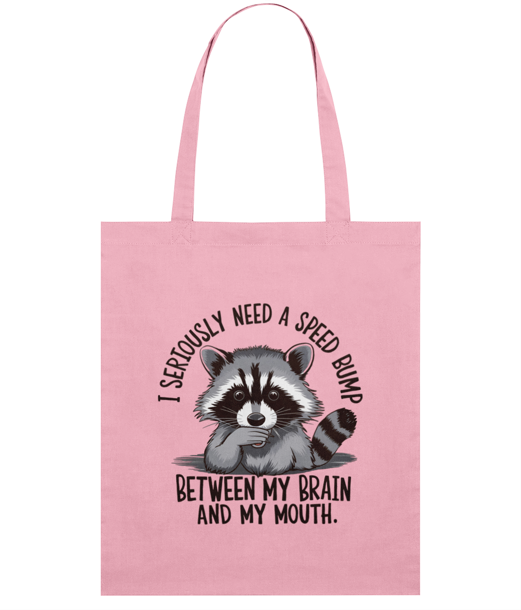 Sacosa din bumbac cadou personalizat amuzant pentru iubitorii de sarcasm si umor care nu stiu sa isi tina gura