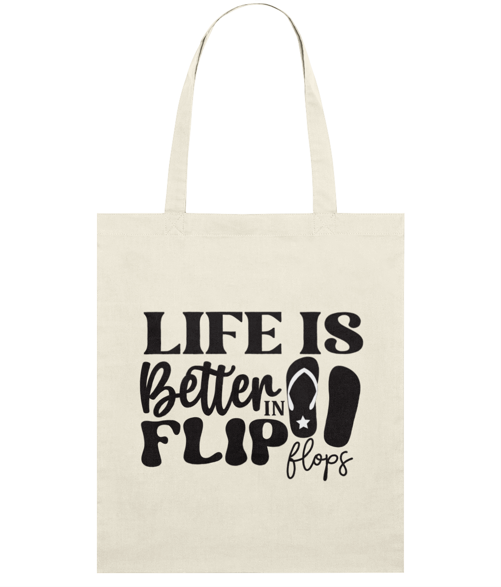 Sacoșă din bumbac „Life is better in flip flops” - imagine 5