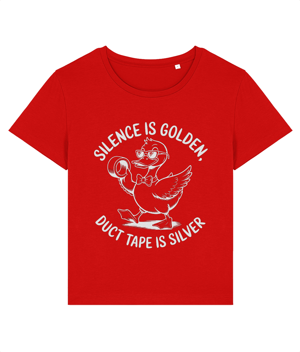 Tricou damă „Silence is golden, duct tape is silver” - imagine 3