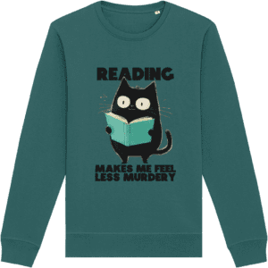 Bluză unisex „Reading makes me feel less murdery”