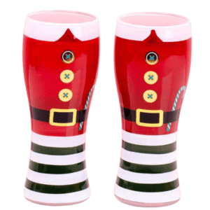 Set 2 Pahare de Bere „Costumul lui Moș Crăciun”