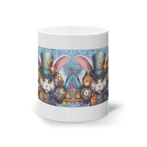 Cană ceramică albă „Evil Easter Bunny”