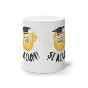 Cană ceramică albă „Și acum?”