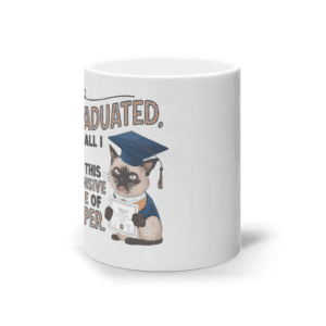 Cană ceramică albă „All I got was this expensive piece of paper”