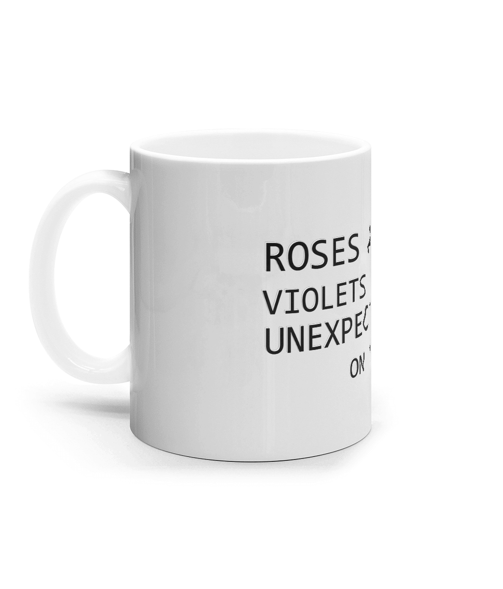 Cană ceramică albă „Roses are red, violets are blue” - imagine 3