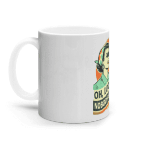 Cană ceramică albă „Nobody gives a shit”