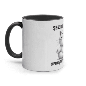 Cană ceramică colorată „Sezi blând și oprește notificările”