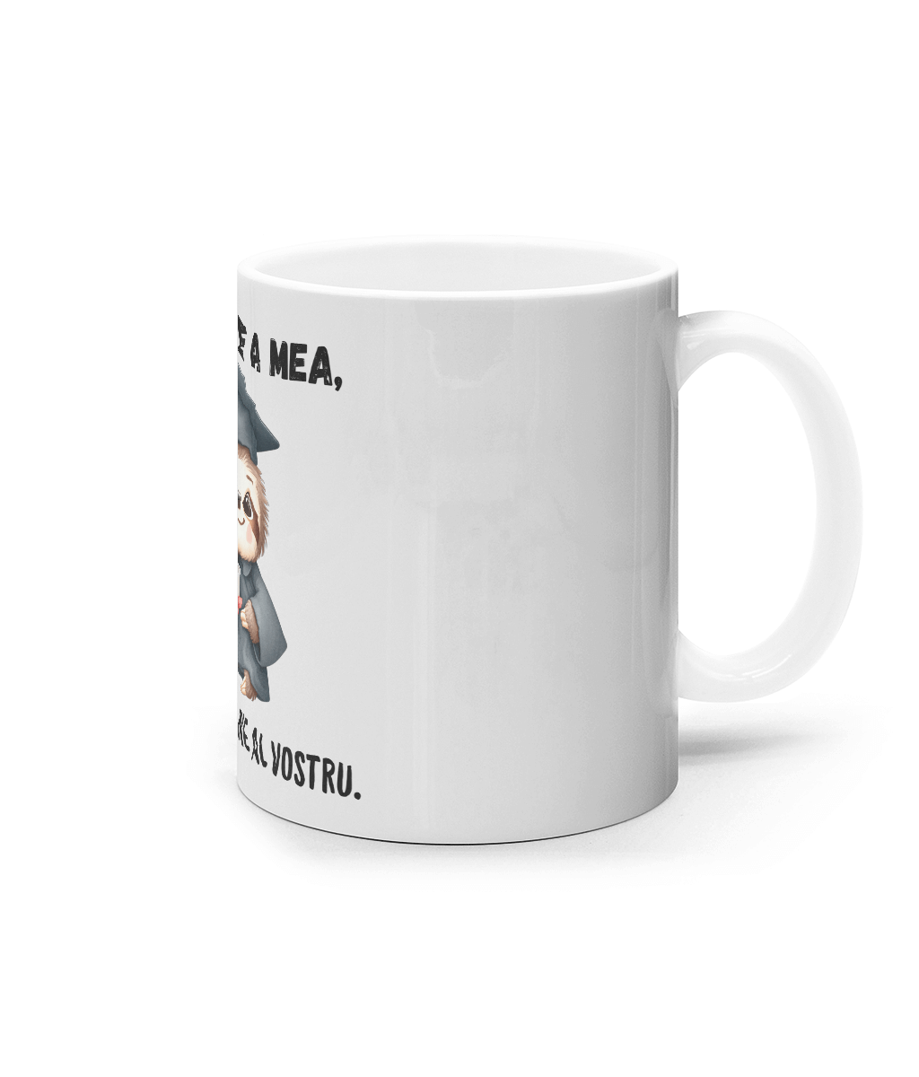 Cană ceramică albă „Diploma e a mea” - imagine 2