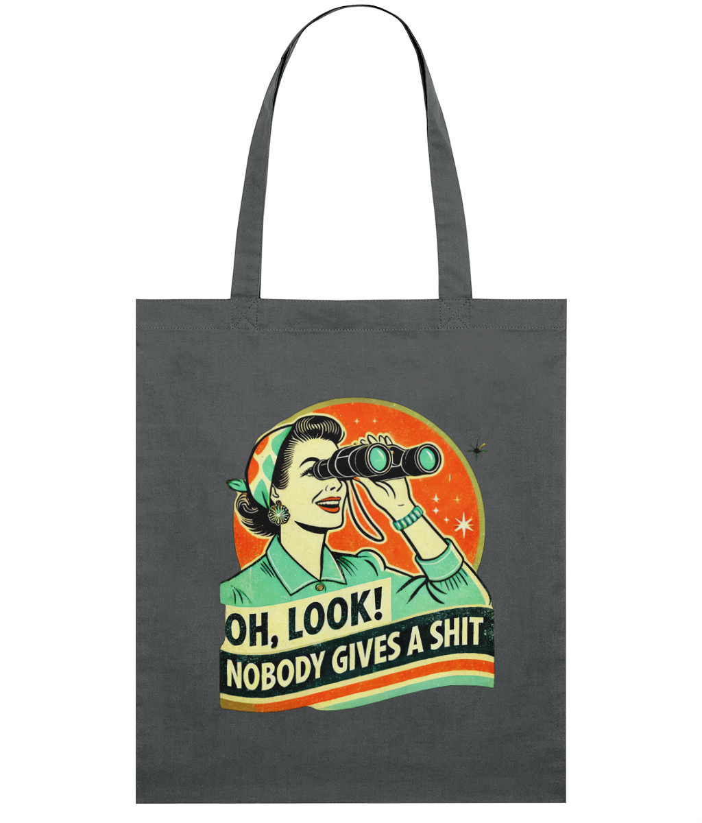 Cadou personalizat sacosa din bumbac pentru femei iubitoare de sarcasm si ironie Nobody gives a shit replici ironice