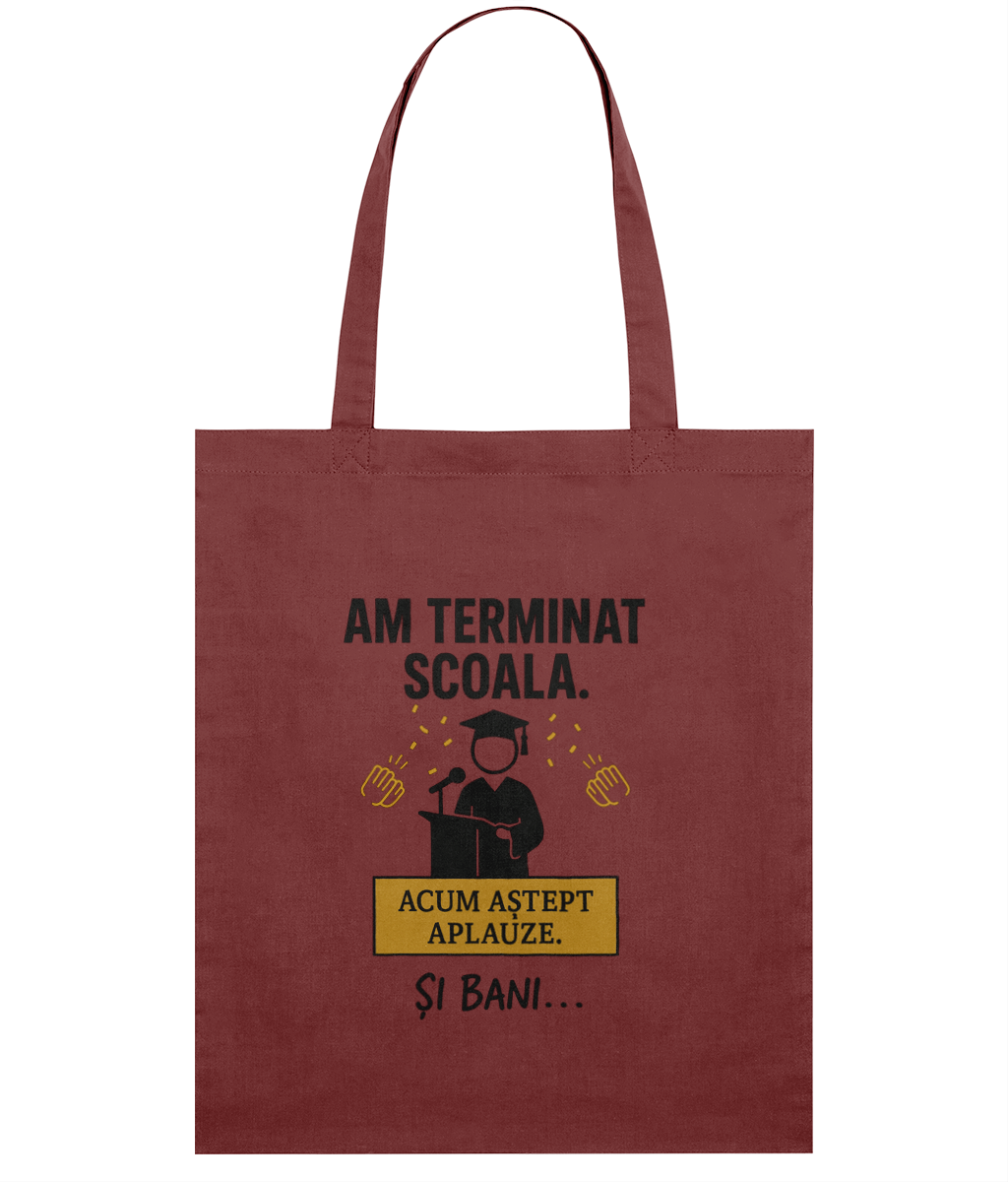 Sacosa din bumbac cadou personalizat amuzant pentru absolvire fete baieti scoala gimnaziu liceu facultate master