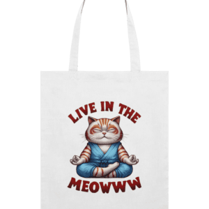 Sacoșă din bumbac „Live in the meowww”