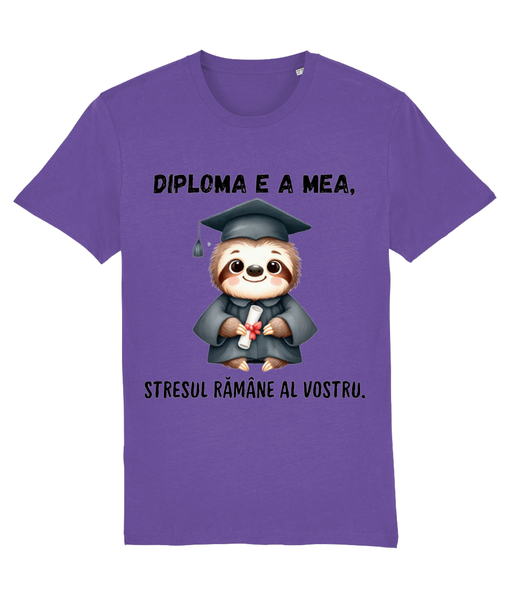 Tricou personalizat cadou amuzant femei barbati fete baieti absolvire scoala liceu facultate Diploma e a mea