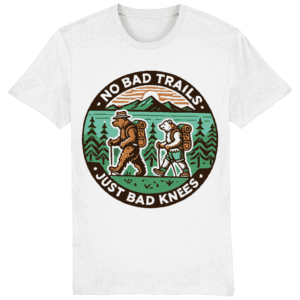 Tricou „No bad trails, just bad knees”