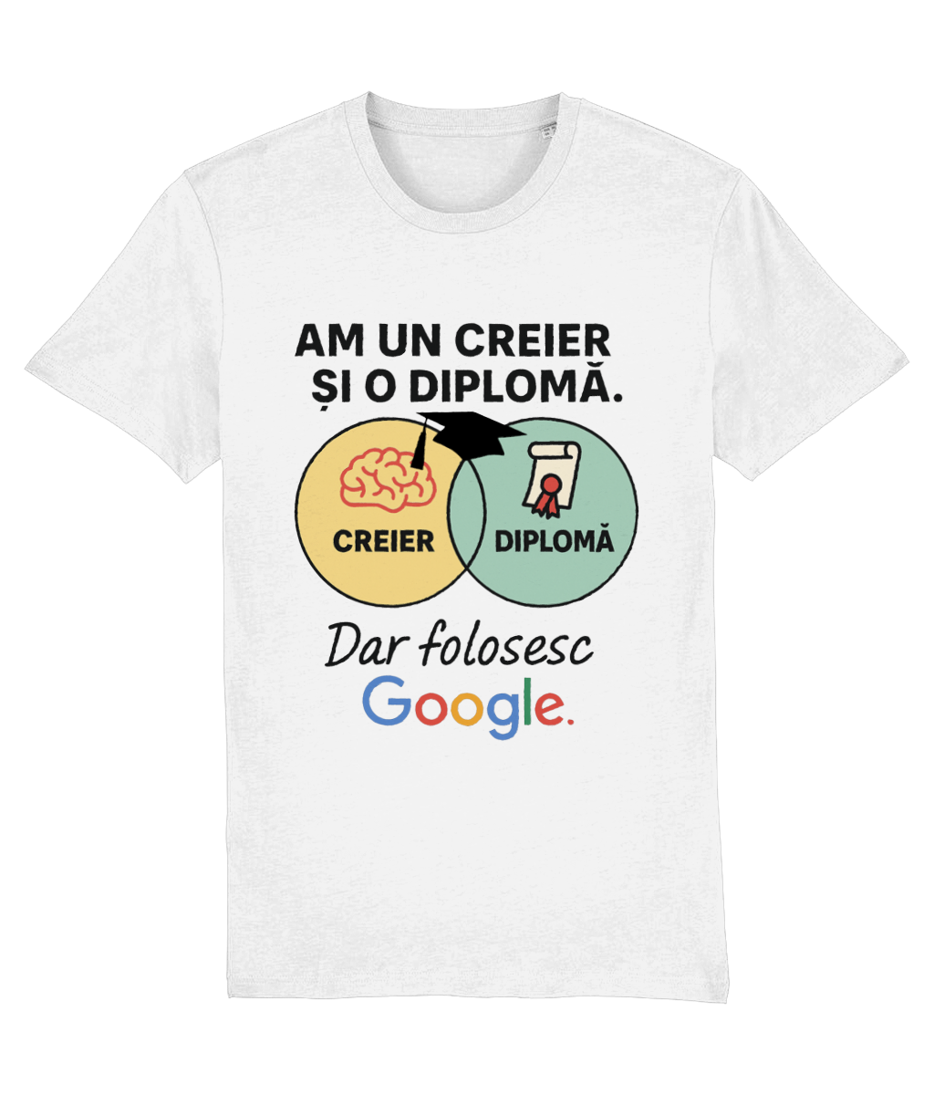 Tricou unisex „Creier și diplomă” - imagine 2