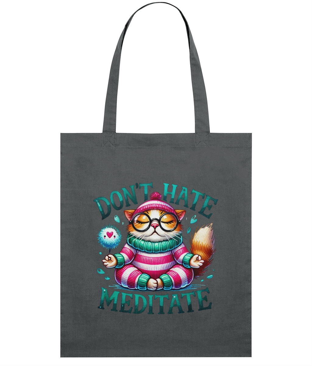 Sacoșă din bumbac „Don't hate. Meditate” - imagine 7