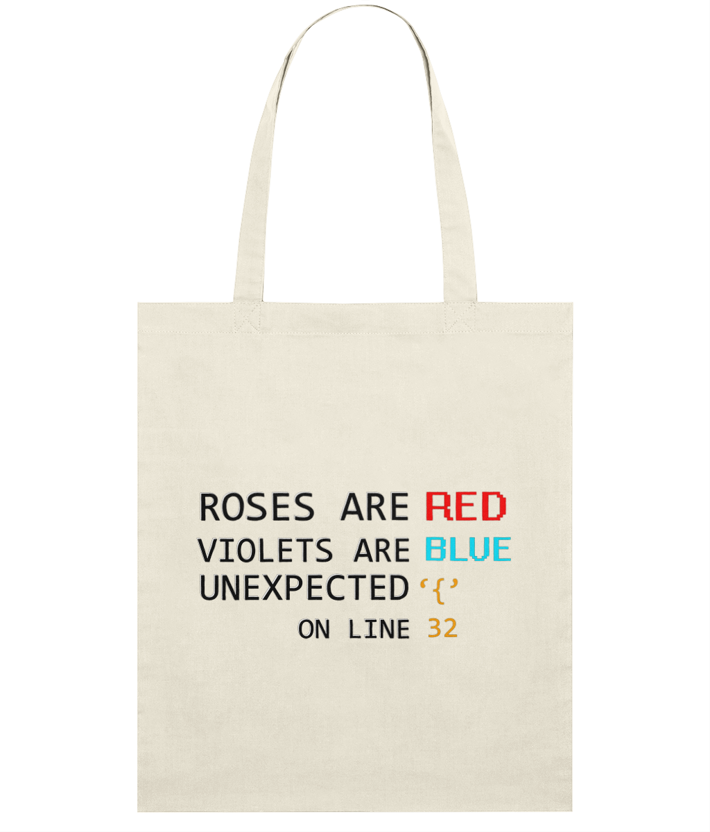 Sacoșă din bumbac „Roses are red, violets are blue” - imagine 6